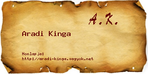 Aradi Kinga névjegykártya